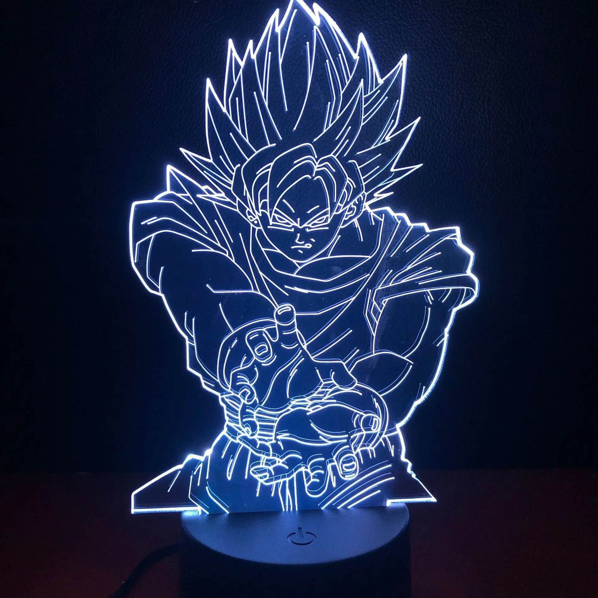 dinosaur light Dragon Ball Z Son Goku Anime 3D Night Lights Broly Vegeta Lighting DBZ Led Gohan Color Changing Lamp Visual Desk Lampara Figma red night light