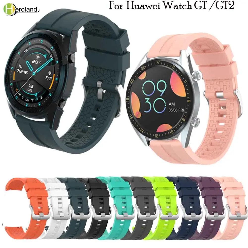 Цветной ремешок 22 мм для huawei Watch GT/GT 2 46 мм/42 мм для мужчин wo для мужчин Смарт-часы ремешок Браслет спортивный силиконовый