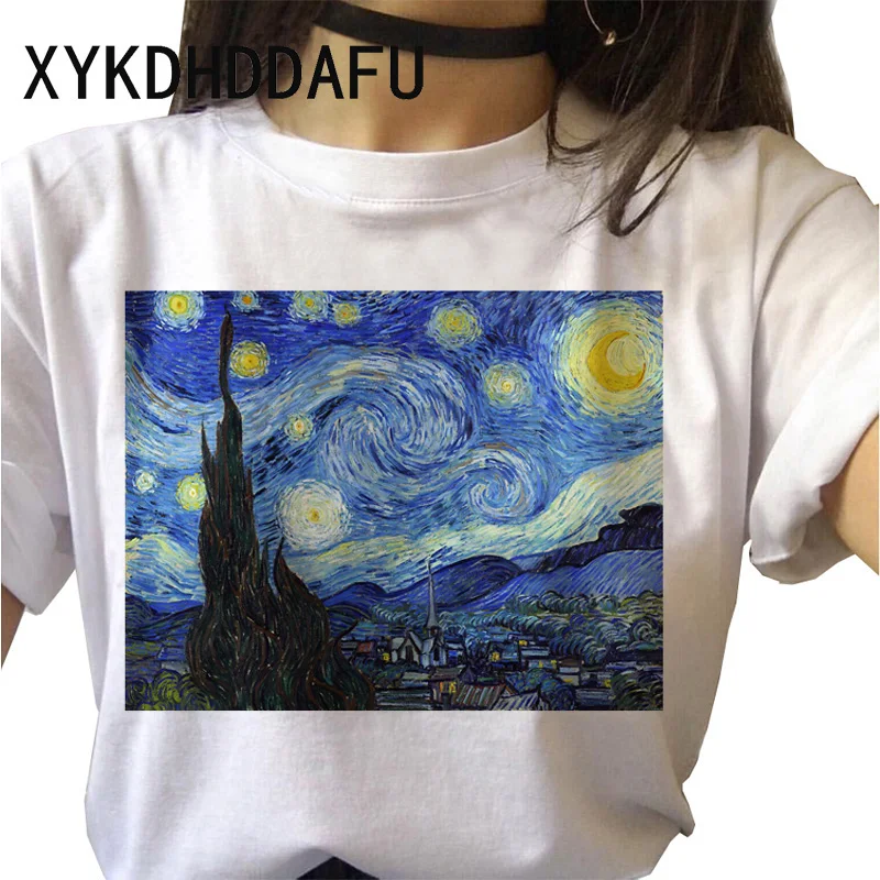 Van Gogh T Shirt Women New Fashion Art Graphic Tshirt  Ulzzang Aesthetic  Female Clothes Casual Grunge Aesthetic T-shirt Top Tee