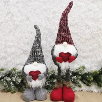 

2021 New Year Handmade Christmas Gnome Figurines Holiday Decoration Gifts Faceless High Quality Christmas Doll Cute Xmas