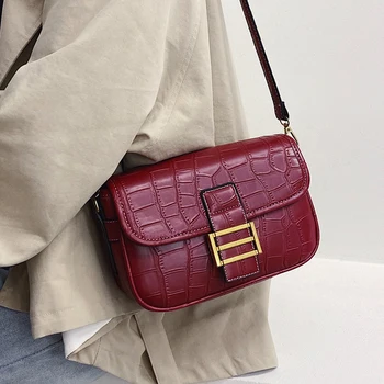 

Stone pattern Square Crossbody Bag 2020 Fashion New High Quality PU Leather Women's Designer Handbag Lock Shoulder Messenger Bag