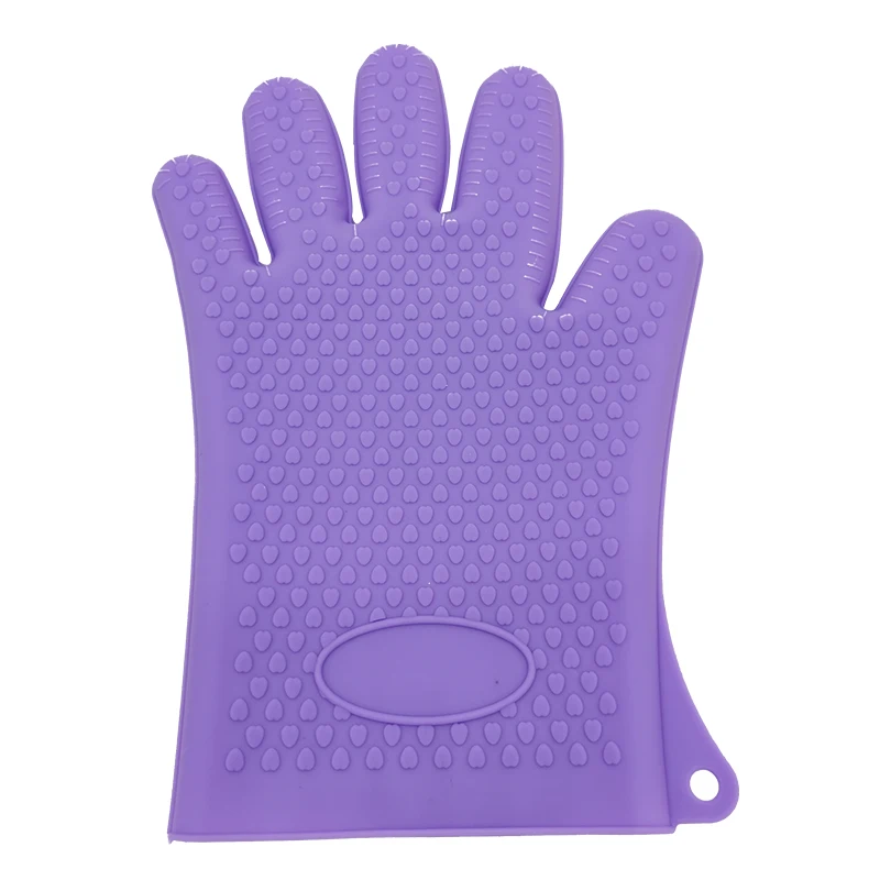 Purple 1 шт. силиконовые варежки перчатки для духовки кухонные микроволновые Жаростойкие для выпечки кухонная утварь Прихватка кухонная посуда Golves 1 шт - Цвет: Purple