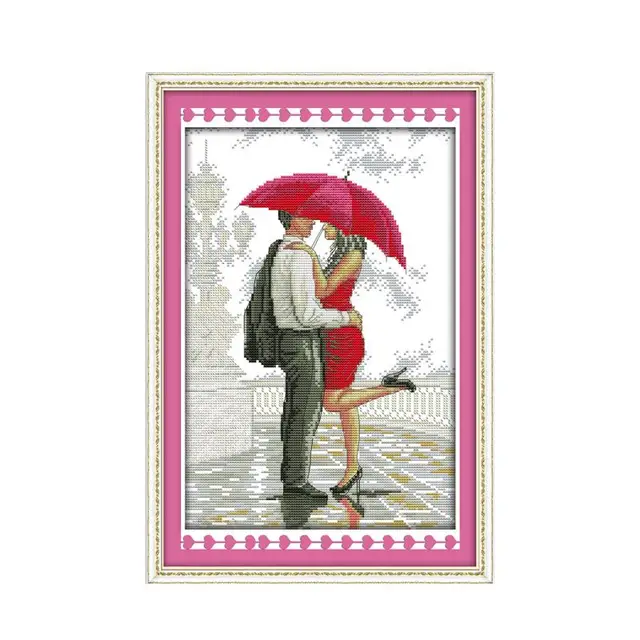 Sweet Couple Series Cross Stitch Kit 14ct 11ct Canvas Printing Embroidery Set DIY Needlework Home Decoration Painting Lover Gift R900