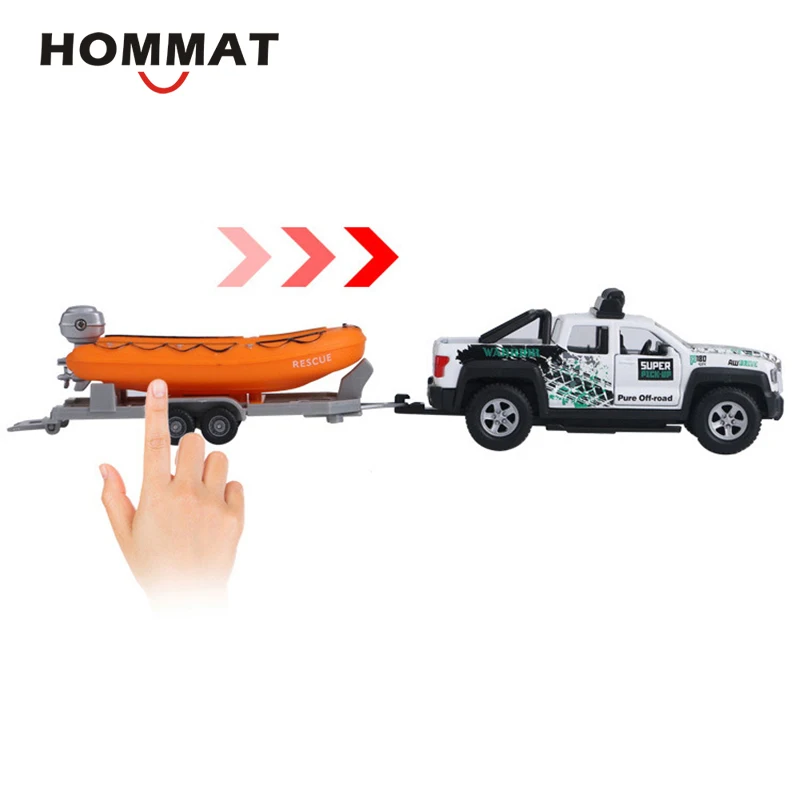 toy pickup truck and boat trailer