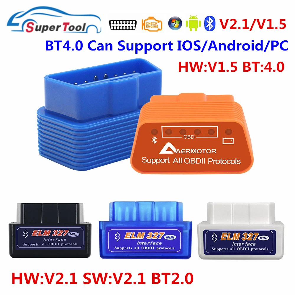ELM327 V1.5 OBD2 сканер ELM 327 Bluetooth V2.1/1 5 автомобильный диагностический инструмент OBDII 4 0 OBD