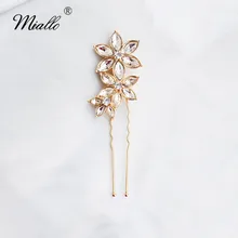 Miallo новые золотые цветы свадебные шпильки Свадебные украшения для волос аксессуары женские заколки для волос головные уборы для невесты