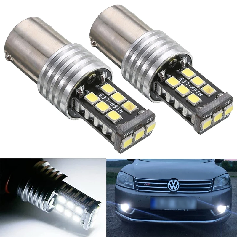 2x белые 6000K Canbus без ошибок 1156 P21W BA15S светодиодные лампы для Volkswagen VW T5 T5.1 T6