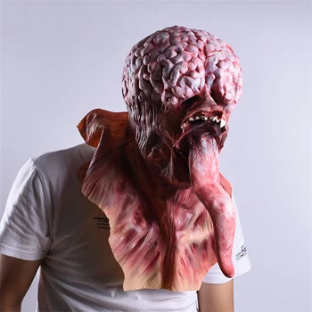 

Horror Props mascara latex Long Tongue Rotten mascaras de latex realista Horror Halloween Zombie Mask Scary Halloween Mask