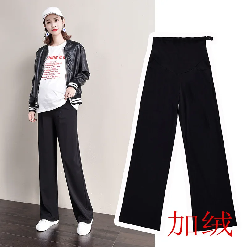 

Maternity Pants Wide-Leg Long Pants Outer Wear 2018 Autumn & Winter New Style Fashion Pregnancy plus Velvet Maternity Pants