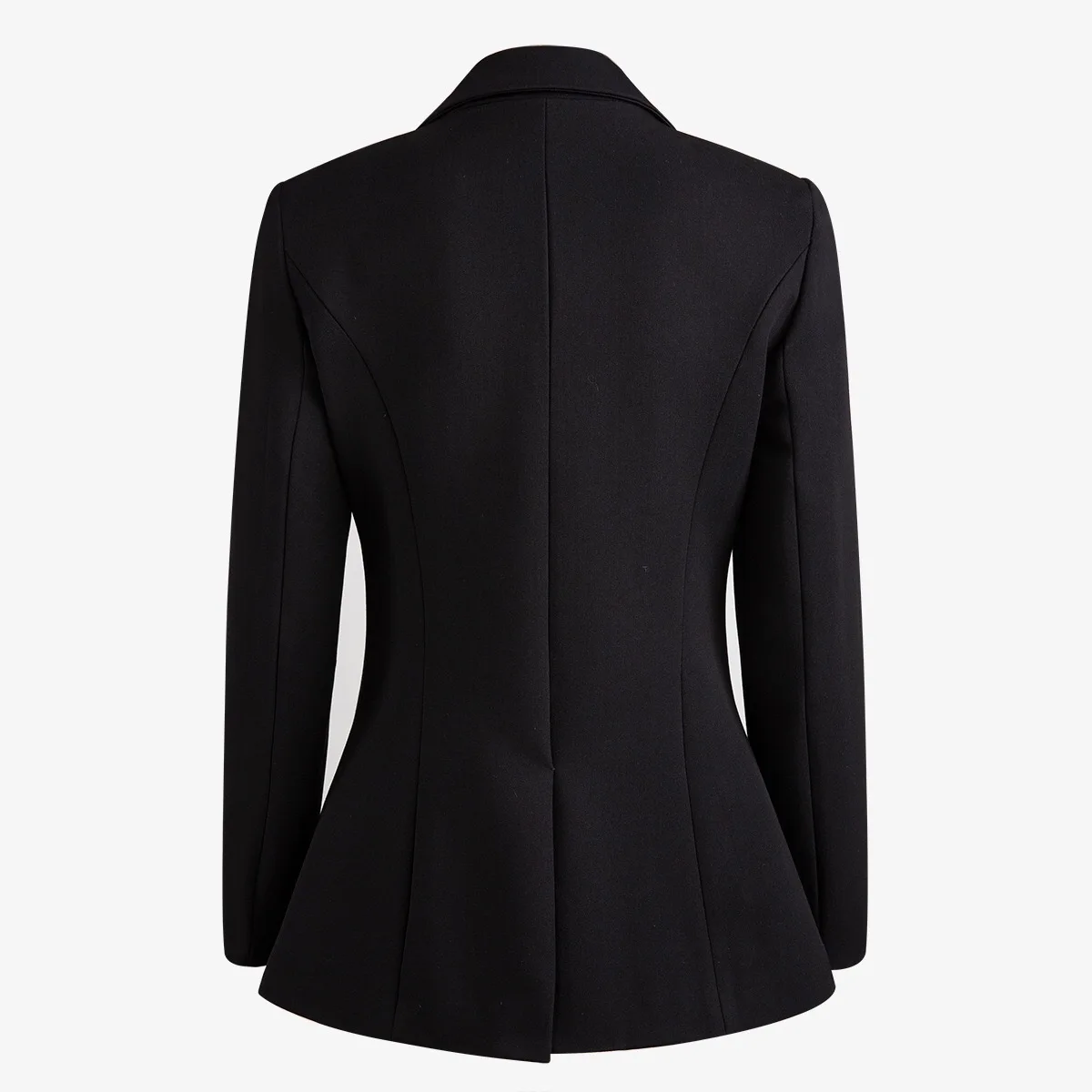 Multi Zipper Heavy Industry Women Black Blazer Notched Collar Long Sleeve Slim OL Style Female Blazers