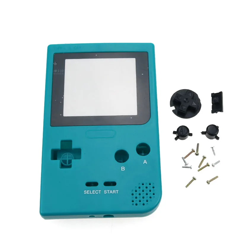 Cyan YuXi для карманной игровой консоли Gameboy корпус Корпус Замена для GBP прозрачный пластиковый чехол с кнопками и винтами - Цвет: Cyan