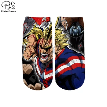 

PLstar Cosmos drop shipping Hot Anime My Hero Academia Colorful New Fashion 3DfullPrint Women/men/boy/girl Short Ankle Socks s-4