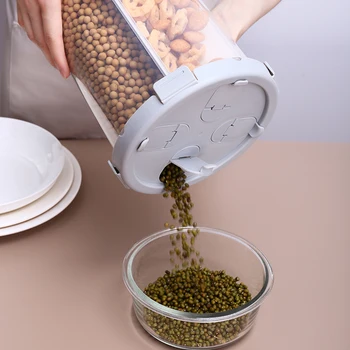 

Grain Storage Box Kitchen Food Four Compartment Fresh-Keeping Box Large Capacity Dry Goods Compartment Storage Sealed Barrel