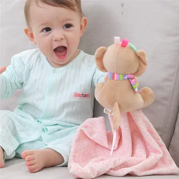 

Cartoon Puppy Elephant Soothing Towel Baby Toy Soft Cloth Baby Bedtime Sleep Blanket Toy Kids