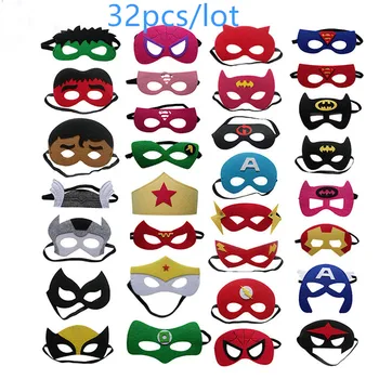 

wholesale 32pcs/set Super Hero Cosplay Mask Halloween Party Dress Up Costume Mask Kids Birthday Party Superhero Favor Gifts
