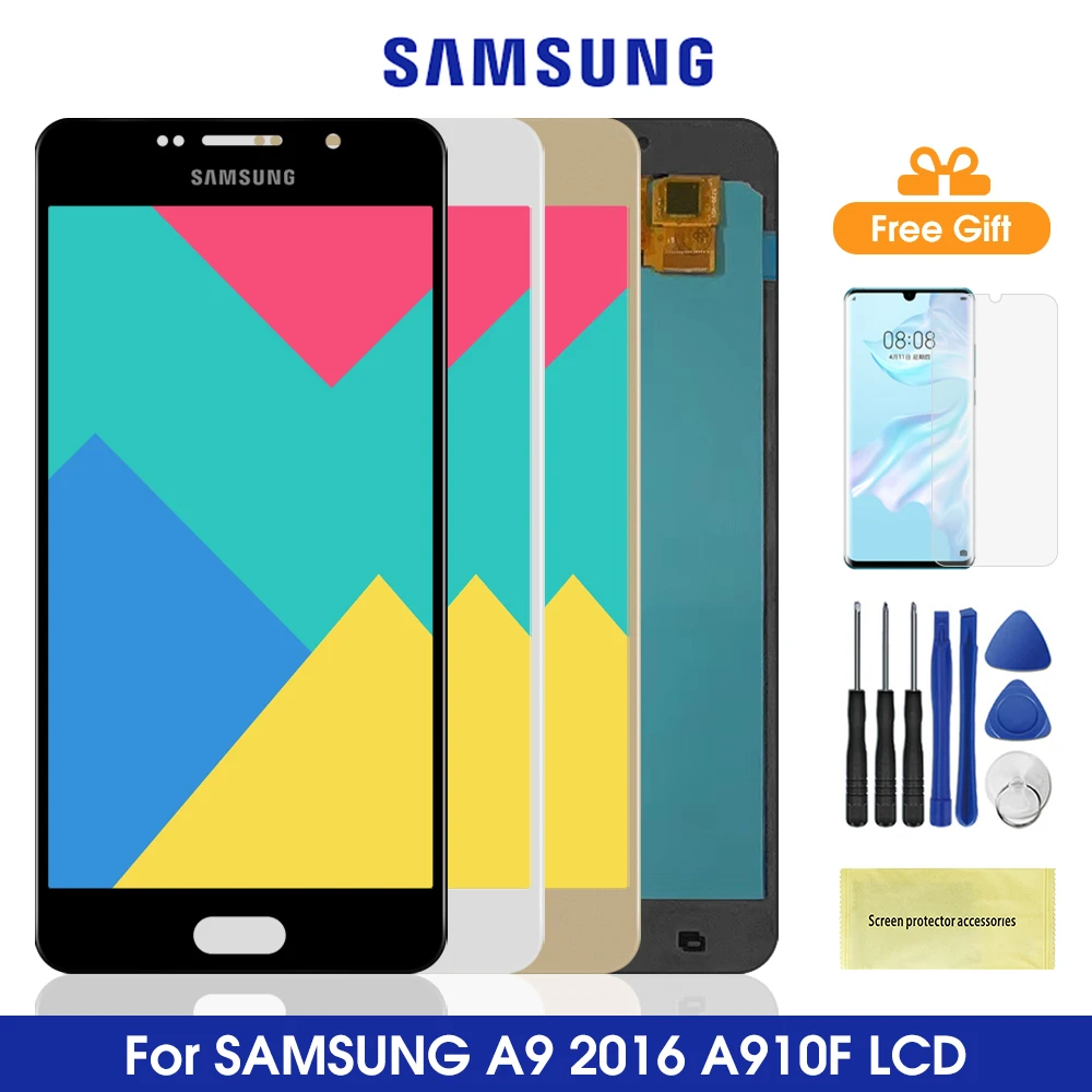ЖК-дисплей 5 7 дюйма A910 для SAMSUNG GALAXY A9 Pro 2016 с сенсорным экраном и дигитайзером