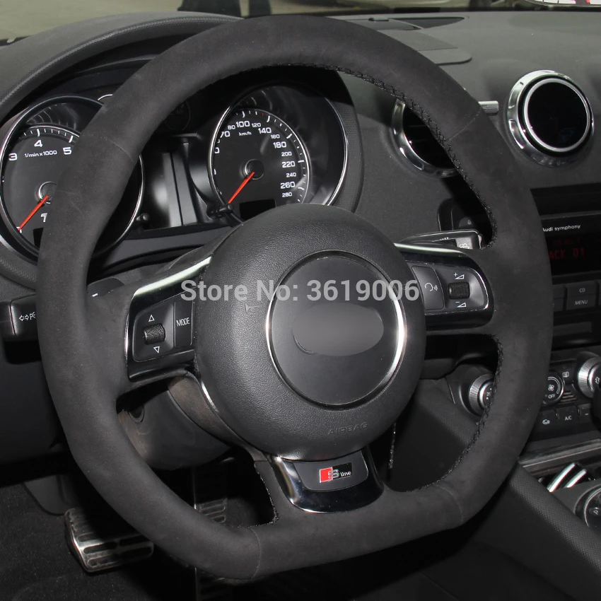Ручное шитье черная замша искусственная кожа для Audi TT 2008 2013 автомобильные