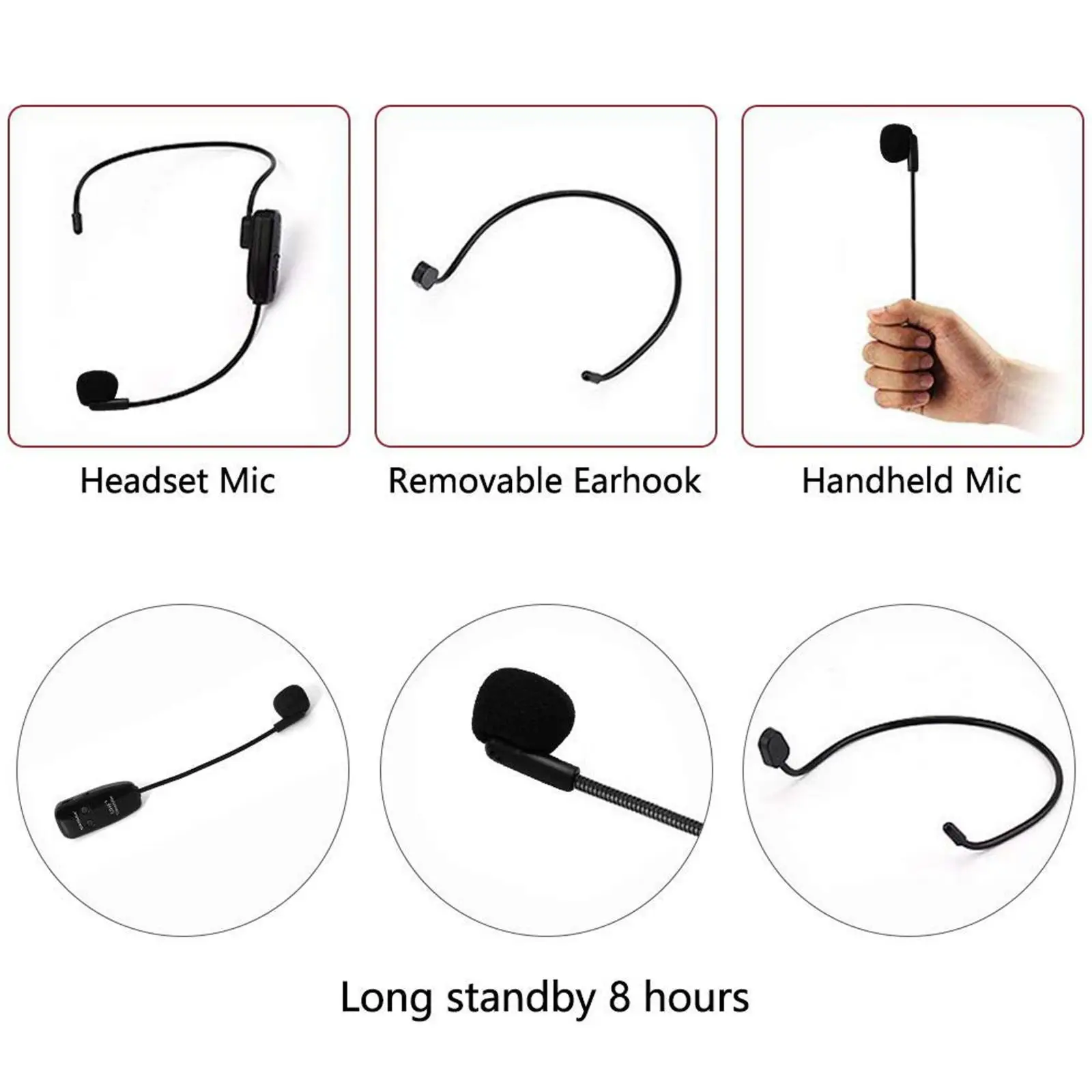 Microphone Headset System 3.5mm Plug Speakers Conference Teaching Noise Cancelling Handheld Mic Loudspeaker