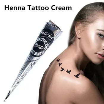 

High Quality 25g Body Paint Black Henna Cones Indian Henna Tattoo Paste For Temporary Tattoo Body Art Sticker Tattoo Ointment