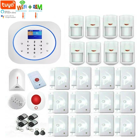 

SmartYIBA Tuya APP WIFI GSM Touch Keyboard Home Security Alarm System Work with Alexa 433Mhz Motion Sensor Indoor/Outdoor Camera