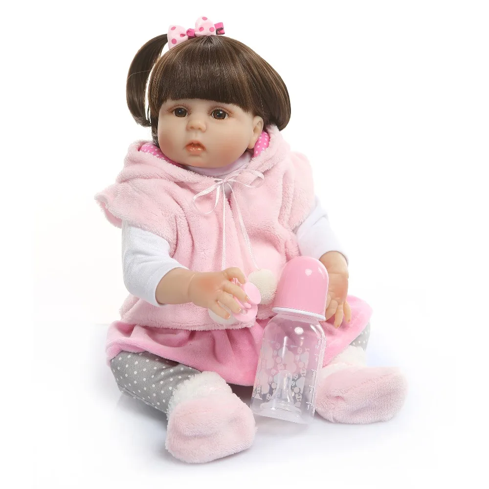 

Baby reborn doll 48cm Baby girl dolls full silicone NPK Boneca Reborn Brinquedos Bonecas Children's day gifts can take bath Doll