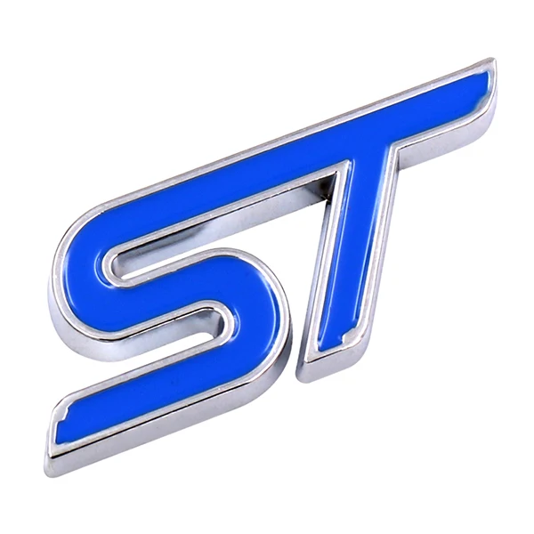blue Sticker 1 шт. металлическая красная синяя ST Передняя наклейка на автомобиль автомобильная головка бейдж с эмблемой Grill хромированная наклейка для Ford Fiesta Focus 2 3 Авто Стайлинг - Название цвета: blue Sticker