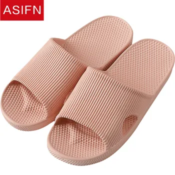 

ASIFN Women's Bathroom Slippers Female Summer Slides Simple Home Flip Flop Women Non-slip Men House Sole New Mules Shoes Women