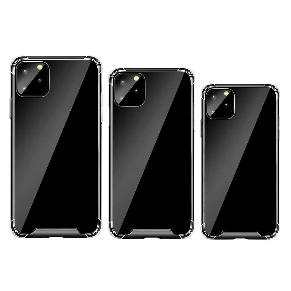 Чехол для iPhone11 с защитой от царапин XI Pro Max 5,8/6,1/6,5 iPhone11 HD прозрачный тонкий ТПУ амортизирующий защитный чехол