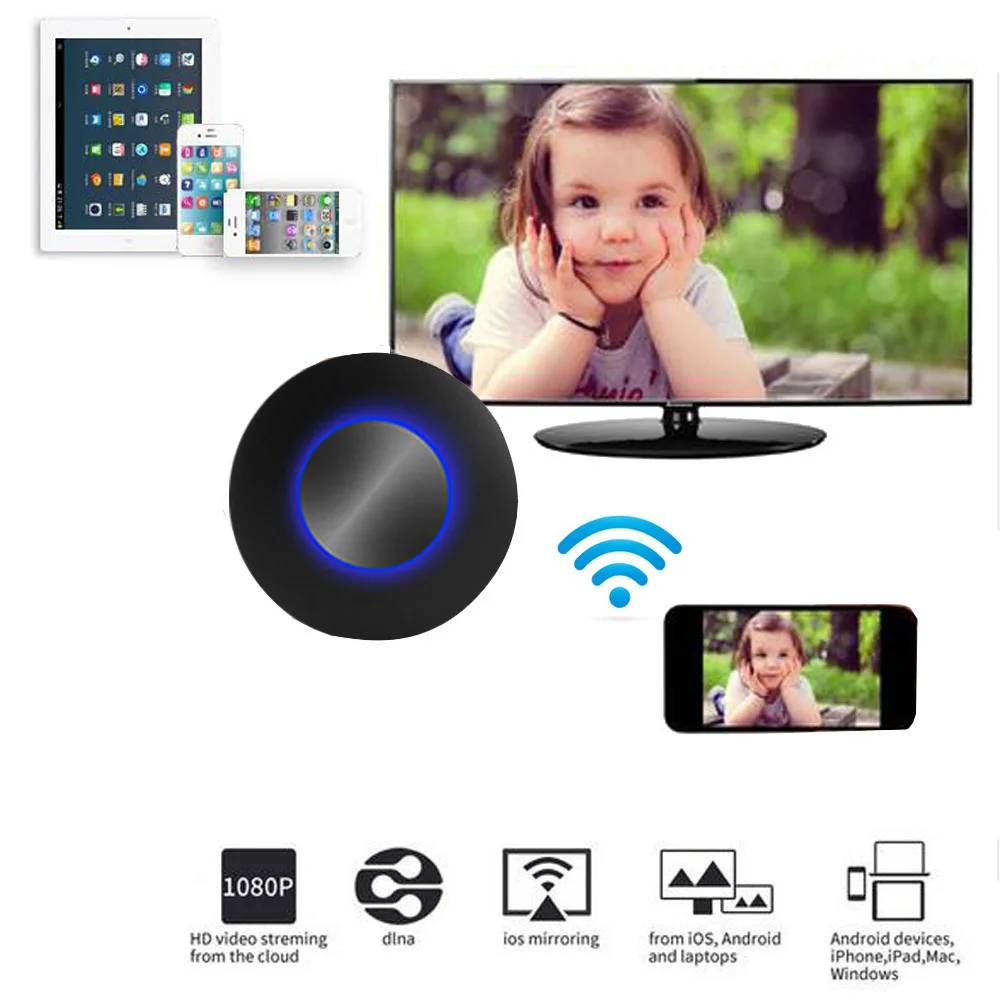 AllShare литой DLNA Miracast Airplay экран зеркальное HD ТВ ключ HDMI Палка беспроводной Wifi