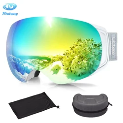 Findway Brand Ski Goggles Interchangeable Lens OTG Anti-Fog Men Women Winter Skiing Snow Glasses Come with EVA Protective Case