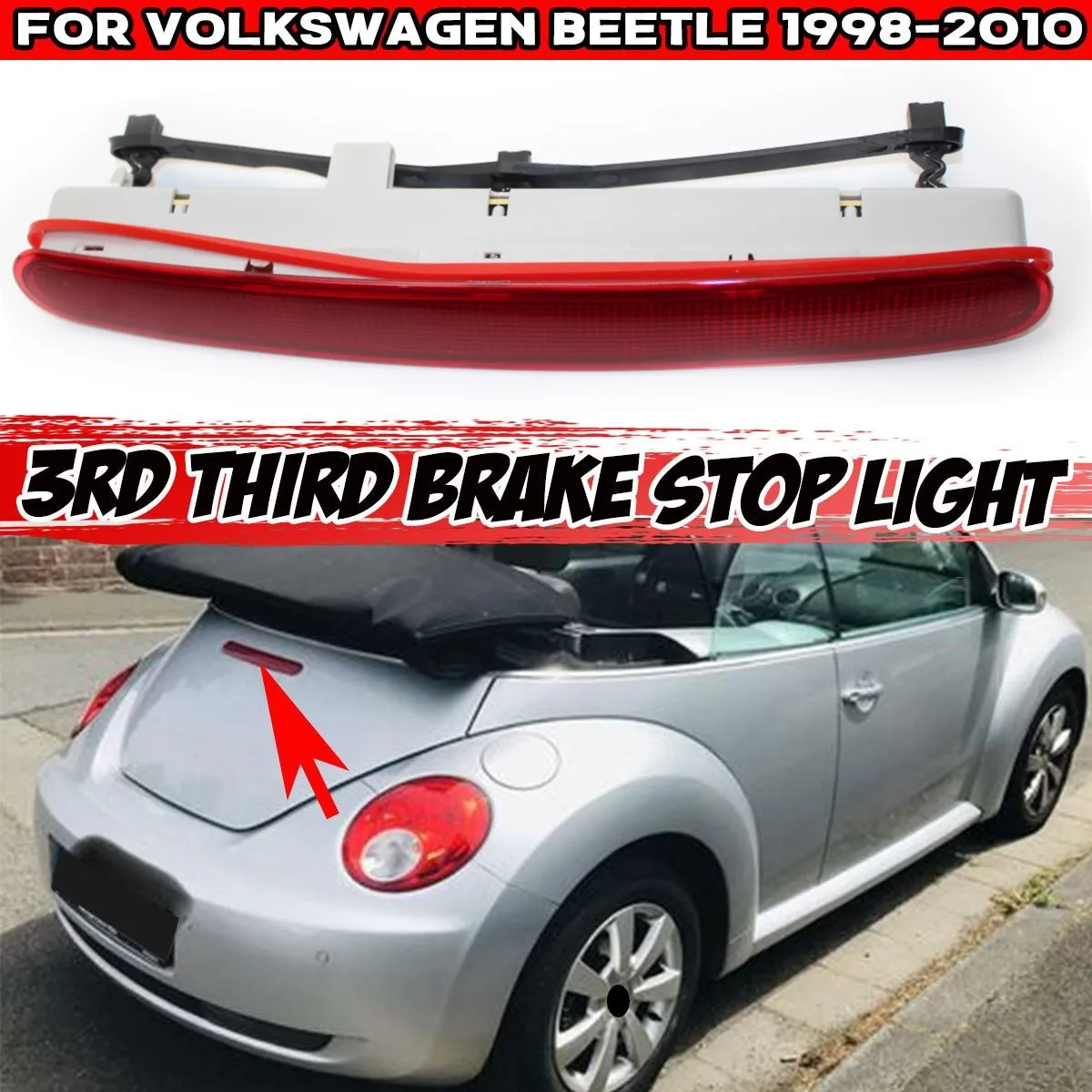 

1 Автомобильный задний светодиодный фонарь высокого уровня, стоп-сигнал, третий стоп-сигнал, задний фонарь для Volkswagen For Beetle 1998-2010 1C0945097E 1C0945097A