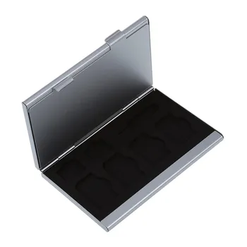 

Aluminum Memory Card Case (Double Side) for 6 x Micro Sim, 8 x Sim Card and 1 x Needle (Silver color)