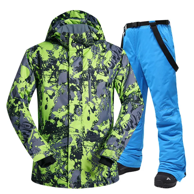 Men Ski Suit Winter Brands High Quality Windproof Waterproof Warmth Snow Jackets and Pants Men Skiing and Snowboarding Suits