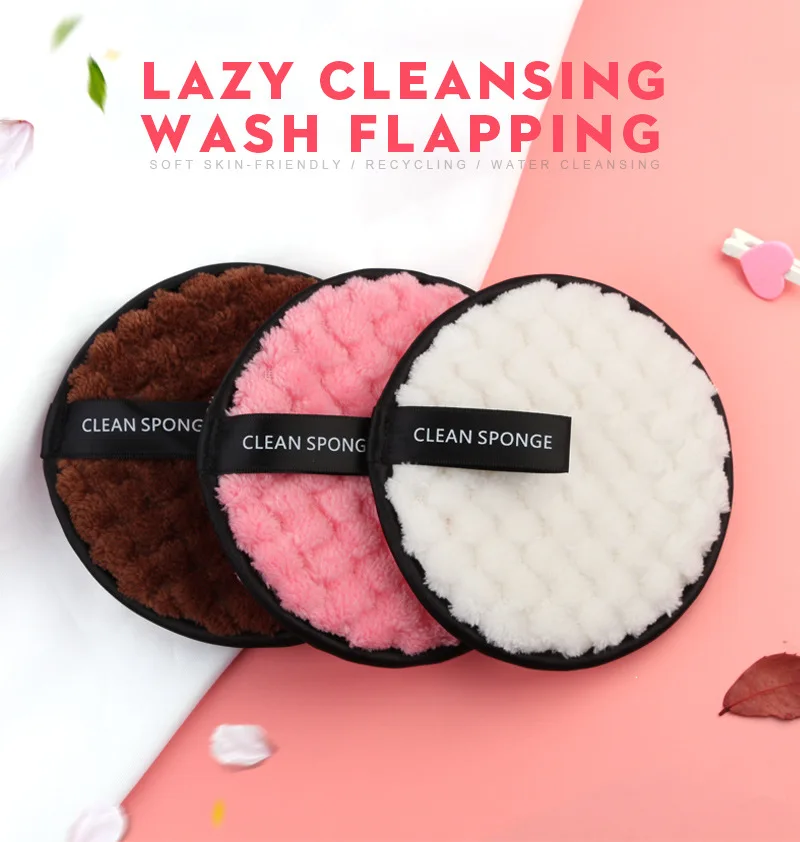 

1/3Pcs Soft Microfiber Makeup Remover Pads Reusable Make Up Round Cloth Puff Foundation Remover Towel Face Cleaner Cotton Pads