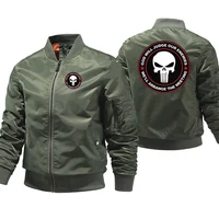 Skull Bomebr Jacket Men Winter Windproof Ma-1 Air Thick Pilot Jacket Zipper ceketler casacas Casual Streetwear Coats 2