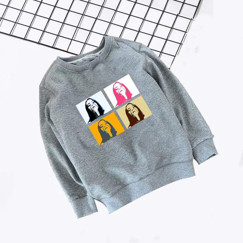 kids hoodies 15 Г. Весенне-осенний костюм с капюшоном для маленьких девочек и мальчиков Billie Eilish, топы с длинными рукавами, хлопковая футболка, свитшоты одежда для малышей - Цвет: kids hoodies 15