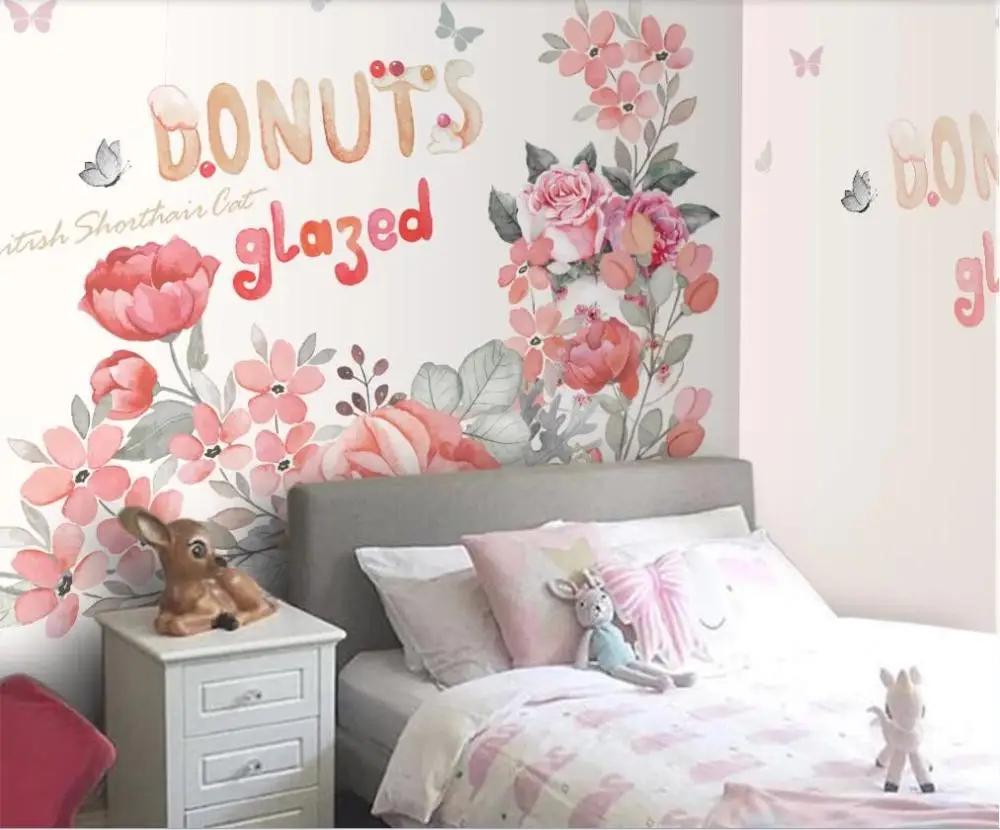 Custom wallpaper new cute cartoon painting children's room wallpaper modern 3d mural kitten large mural
