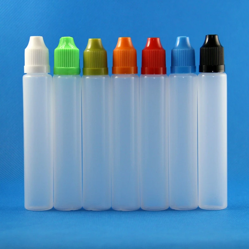 

50Pcs 30ml 60ml Plastic Squeezable Pen Dropper Bottle E juice Childproof Cap Long Thin Tip w/ Funnels Eye Liquid LDPE Containers