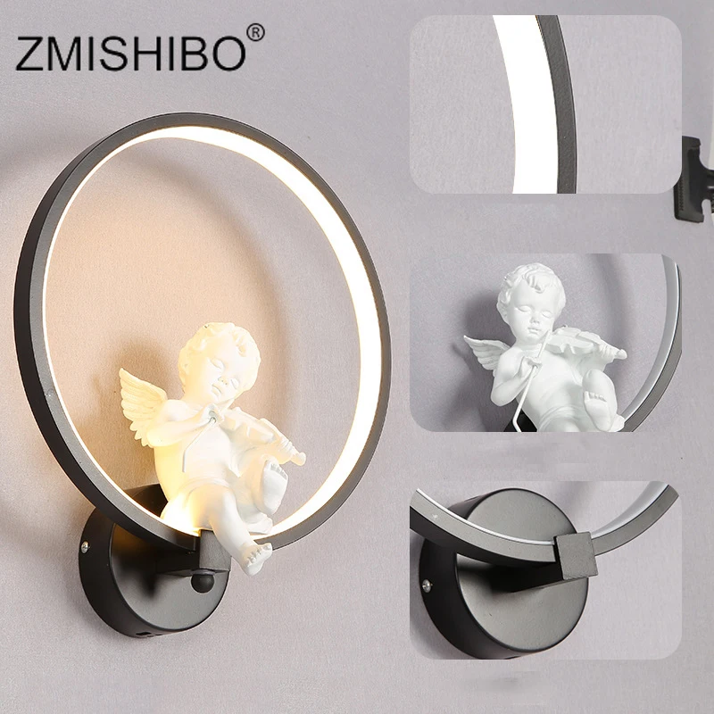 Настенный светильник ZMISHIBO черный белый светодиодный из смолы|Комнатные