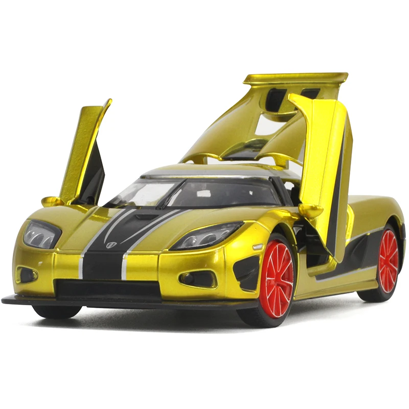 

High simulation 1:32 Koenigseker sports car alloy model,button open door sound and light pull back toy gift,free shipping