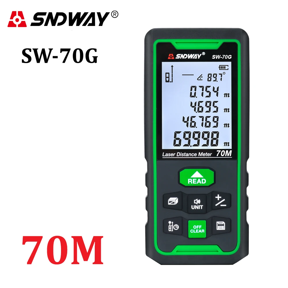 SNDWAY Laser Distance Meter Digital Range Finder 100m 70m 50m Rangefinder Trena Lazer Tape Measure Ruler Roulette Measurer Tool SNDWAY Laser Distance Meter Digital Range Finder 100m 70m 50m Rangefinder Trena Lazer Tape Measure Ruler Roulette Measurer Tool