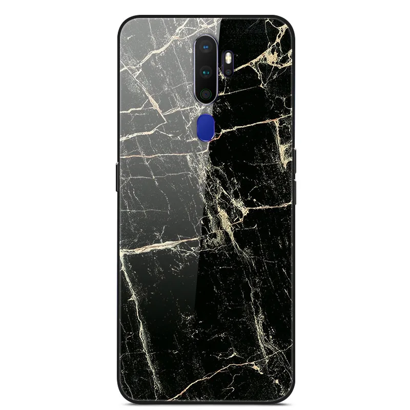 Закаленное стекло Чехол для OPPO A9 Case Жесткий ПК Красочная задняя крышка Для OPPO A9 Чехлы Бампер OPPO A9 A9 Чехол для телефона - Цвет: 1