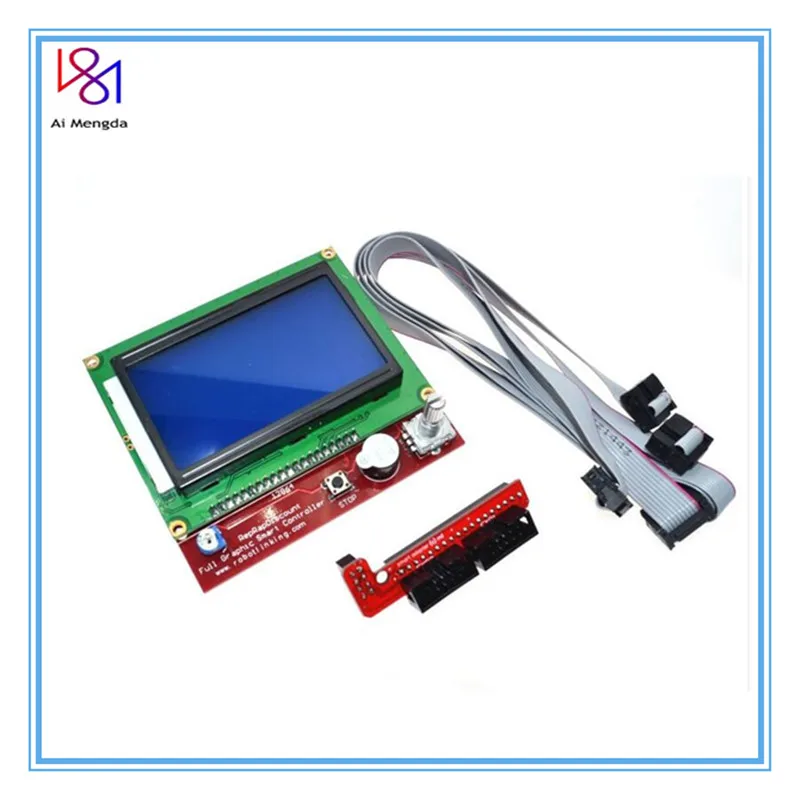 

3d Printer Smart Controller Ramps 1.4 Lcd 12864 Lcd Control Panel Blue Screen Module For Anet A6