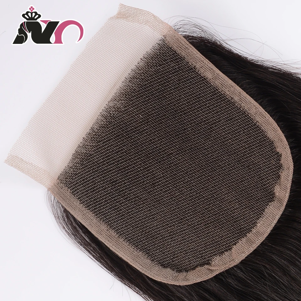 NY Hair Straight Hair Bundles with Closure Peruvian Weave Natural Color 100% Human Hair 4 Bundles With 4*4 Closure Non-Remy Hair