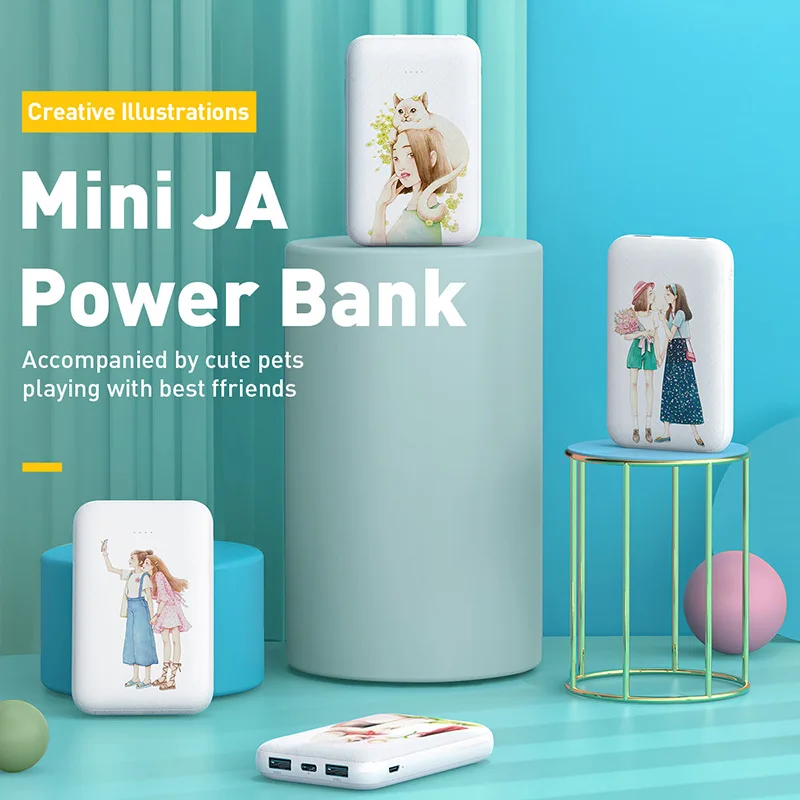 Baseus мини банк питания 10000 мАч для xiaomi samsung iPhone милый подарок банк питания Портативный двойной USB зарядное устройство батареи для путешествий