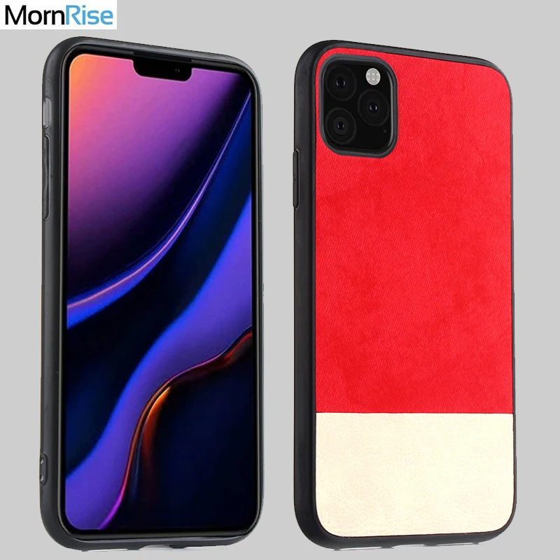 

New Fashion Cowboy leather Back Cover For iPhone 11 / 11Pro Max Case Silicone Soft Edge TPU Inside Cute Mobile Phone Bags Fundas
