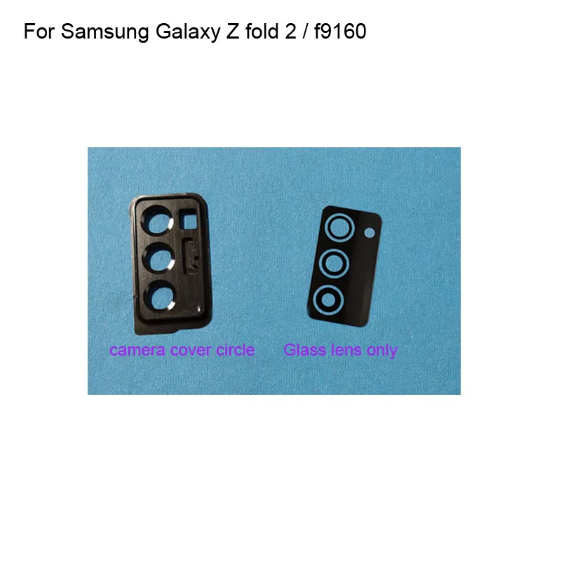 Per Samsung Galaxy Z Fold 2 Obiettivo Posteriore In Vetro Per Fotocamera Posteriore + Coperchio Per Fotocamera Cerchio Custodia Parti Test Buono Per G
