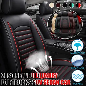 

Universal Full PU Leather Front Car Seat Covers Fashion Style Breathable Car Seat Cover Auto Interior Car Seat Protector Set
