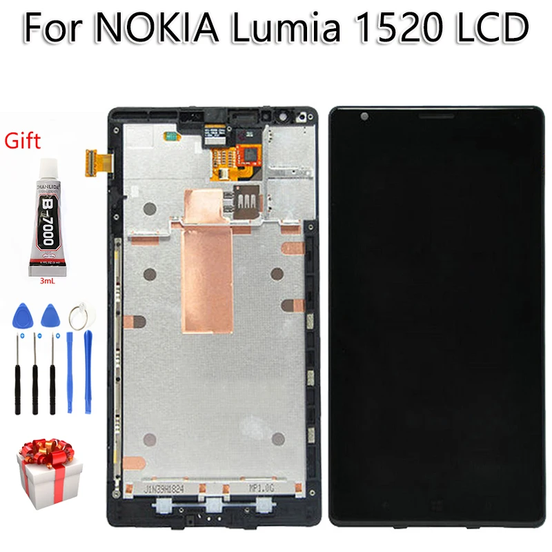 

Grade AAA Display For NOKIA Lumia 1520 LCD Touch Screen With Frame Original Digitizer Assembly Replacement Parts Free Tools