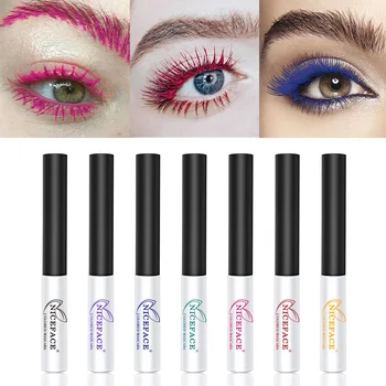 

NICEFACE 7 Colorful 3D Fiber Mascara Lengthening Extension Eyelashes Makeup Fast Dry Black Blue Purple Waterproof Eye Lashes